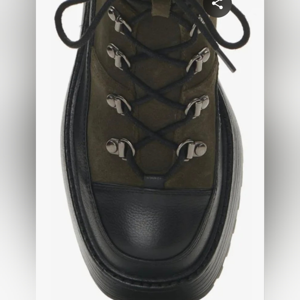 Vince Camuto Olive & Black Platform Lace-Up Booties - Picture 4 of 6